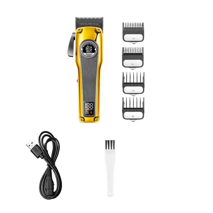 Kemei-cortadora de pelo profesional para peluquero máquina de corte de pelo eléctrica sin escobillas con Motor DLC cuchilla que se desvanece - 1