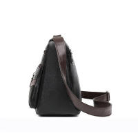 Bandolera simple de cuero de PU para mujer, bolso de mano de gran capacidad, hombro con múltiples bolsillos, bolso informal - details 9