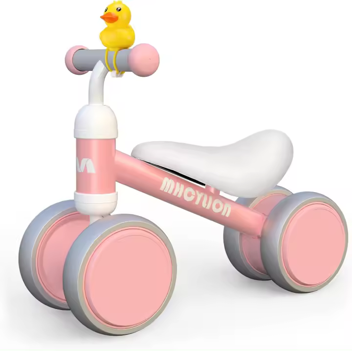 Bicicleta sin pedales para niños a partir de 1 año de equilibrio, juguetes para bebés de 1 año, bicicleta para bebés con 4 ruedas para bebés de 10 a 24 meses, primera bicicleta para niños y niñas como regalo - 1