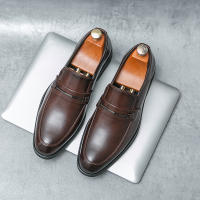 Zapatos formales de negocios para hombre, calzado de cuero PU de tacón bajo, estilo británico, hebilla de Metal a la moda - details 5