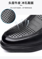 Primera capa de cuero de vaca, zapatos de negocios casuales, zapatos de cuero para hombre, zapatos con agujero hueco, zapatos de pedal ligero, sandalias casuales para hombre - details 7