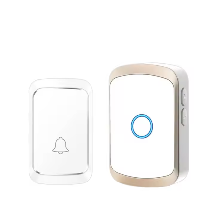 Timbre inalámbrico con batería de 300M, alimentado por USB minitimbre de puerta, 5 niveles de volumen, Kit de timbre para casa, aula y oficina, 60 campanas - 1