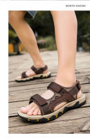 Sandalias de piel de vaca de primera capa para exteriores, sandalias de senderismo de verano, zapatos de playa con punta abierta - details 15