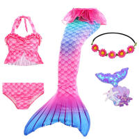 Traje de baño de cola de sirena con monoaleta para niña, vestido de princesa, Bikini, traje de baño para nadar - details 27