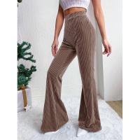 Pantalones acampanados lisos de pana de cintura alta para mujer, moda coreana, nuevos clásicos, Otoño Invierno - details 9