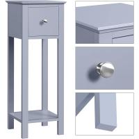 Mesita de Noche de Madera Lacada Alta 2pcs con Cajón y Estante 25x25x70cm - details 13