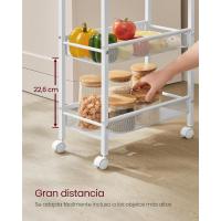 Carro de 4 Niveles, Carro Estrecho de Cocina con Ruedas, con Asa, para Espacio Reducido, 22 x 45,4 x 77 cm, para Cocina, Baño, Salón, Estudio, Marrón Rústico y Negro - details 36