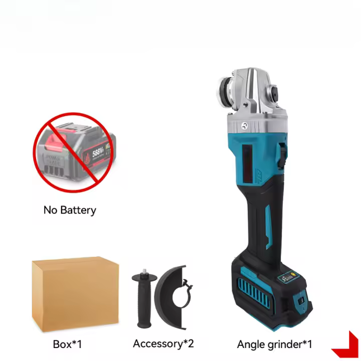 ONEVAN-amoladora angular eléctrica sin escobillas, 125MM, 3000W, 6 engranajes, cortador de pulido, herramienta eléctrica de madera y Metal para Pin de batería Makita de 18V - 1