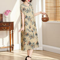 Elegante Vestido de Verano 2024 Estilo Vintage Suelto para Mujeres Cuello en V Casual - details 14