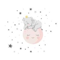 Pegatina de Pared Luminosita de Elefante de Luna Decoración de Habitación de Bebé Niños Brillando en la Oscuridad - details 6