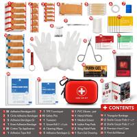Mini Kit de primeros auxilios, estuche pequeño de carcasa dura resistente al agua, perfecto para viajes, exteriores, hogar, oficina, Camping, senderismo, coche, rojo, 100 piezas - details 2