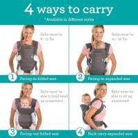 Mochila portabebés Flip Advanced 4 en 1, Ergonómica, Convertible, Cara hacia dentro y hacia fuera, Delantera y trasera, Portabebe para Bebe entre 3,6-14,5 kg, posición para niños pequeños en crecimiento con correas, soporte para la cabeza - details 0