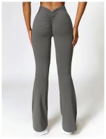 Pantalones de Yoga con Flecos en Forma de V para Mujeres Leggings de Cintura Alta y Pierna Ancha para Gimnasio y Deportes Pantalones de Baile - details 16