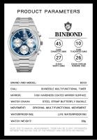 Reloj de Piloto de Lujo Premium Automático, Funcional Multifuncional, Resistente al Agua, Correa de Cuero Accesorio de Moda para Hombres - details 7