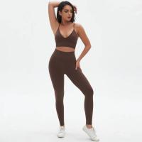 Conjunto de yoga de cintura alta para mujer, sujetador deportivo transpirable, mallas, equipo de fitness para levantamiento de pecho - details 35