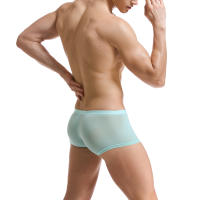 Ropa interior sexy para hombre Mini bóxer de seda de hielo Bragas ultrafinas transparentes Transparente Calzoncillos Homme Cuecas - details 2