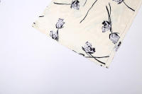 Falda larga de mujer de talle alto con cuello colgante estampado - details 6