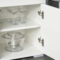 Estante de Almacenamiento para Cocina Ajustable con 2 Puertas Marco Blanco Brillante - details 4