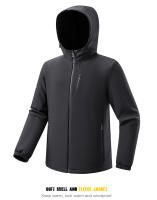 Chaqueta de forro polar Softshell para hombre, impermeable, cortavientos cálido, senderismo, Camping, escalada, chaquetas de invierno, 23661A - details 12
