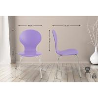Conferencia con Asiento De Madera I 2 Sillas De Cocina con Base De Metal I Color:, Color:Violeta - details 2