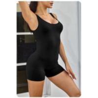 Traje deportivo de yoga para mujer sin costuras con espalda hueca en ropa ancha de nylon para gimnasio sin mangas cuello redondo para primavera/verano - details 5