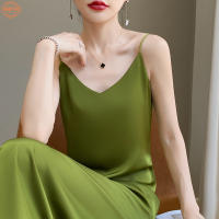 Elegante Vestido de Seda Satinada de Estilo Francés Vestido Largo 2025 con Cuello en V y Fondo de Rodilla - details 13
