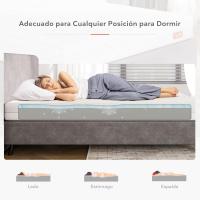 Colchón Viscoelástico de 180 x 200cm Espuma Fría con Puntos Elásticos Colchón 2 en 1 con Funda de Microfibra Lavable Cremallera en Los 4 Lados Grosor 18cm - details 6