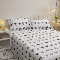 Juego de Ropa de Cama de Poliéster Diseño de Corazón Sencillo Tamaño Rey-Reina - details 0