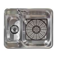Alfombrilla ajustable para secado de platos, Protector de plástico suave para fregadero de cocina, 2 piezas, 29x29cm, color gris - details 5