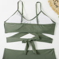 Bikini de dos piezas de cintura alta con estampado de leopardo, traje de baño sexy para mujer - details 12