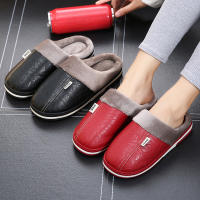 Zapatillas cálidas impermeables para hombre, chanclas gruesas de felpa, antideslizantes, planas, para el hogar y el dormitorio, talla grande 50 y 51 - details 0