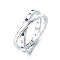 Anillos de circonia cúbica para mujer, Plata de Ley 2024 925 auténtica, cielo estrellado, amor, joyería de compromiso de boda, regalo de cumpleaños - details 7