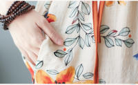 Vestidos de algodón de manga corta vintage floral nuevo en vestidos para mujer casual suelto largo vestido de verano ropa elegante 2025 - details 9