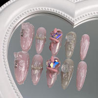 Uñas Falsas Hechas a Mano con Diamantes de Imitación Fácil de Aplicar, Fácil de Quitar - details 4