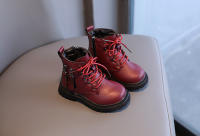 Botas De Goma Para Niños Y Niñas Invierno Cálidas Con Algodón Botas De Tobillo Doble Cierre De Cremallera Para Jardín De Infantes - details 13