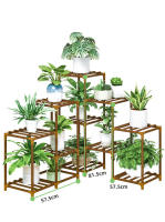 Soporte de plantas de madera para interiores y exteriores, estante de exhibición de plantas de escalera, estante de almacenamiento de plantas de balcón, soporte de estante de flores - details 0