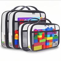 Nueva bolsa de almacenamiento de malla negra con cremallera de Amazon, bolsa de separación para cosméticos y artículos diversos, bolsa portátil de mano - details 0