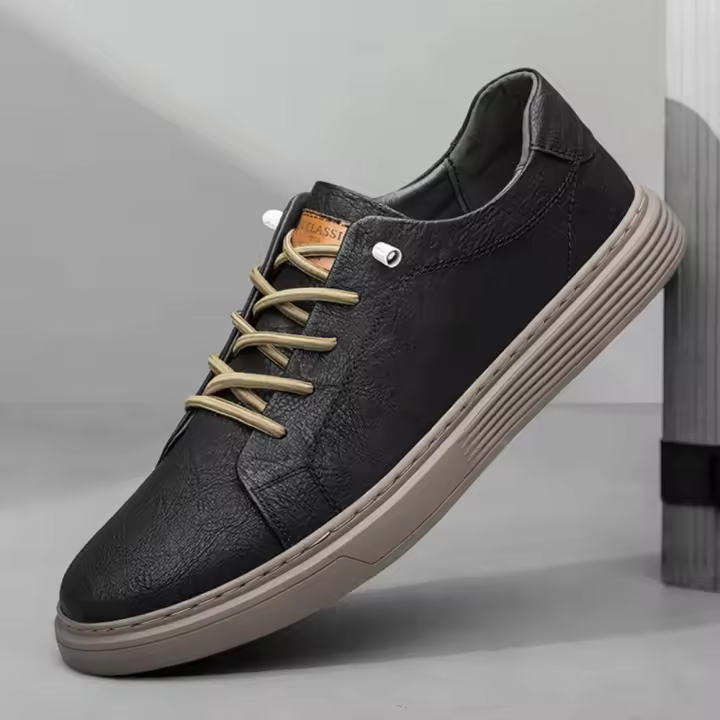Hombres zapatos casuales, Oxford de encaje al aire libre zapatos para correr, Taller de zapatos de cuero de gran tamaño 36-47 - 1