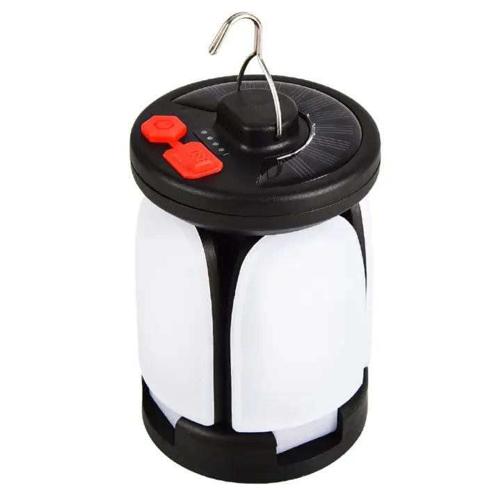 Luces solares para acampar, luz LED portátil recargable para tienda de campaña, lámpara de emergencia impermeable plegable brillante para senderismo y pesca - 1