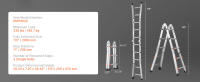 SucceBuy Escalera telescópica con estructura en A, escalera de extensión compacta de aluminio, escalera plegable multifunción para vehículos recreativos - details 4