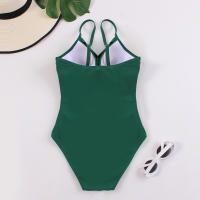 Traje de Baño de Una Pieza Sexy sin Espalda con Volantes Material de Poliéster - details 3