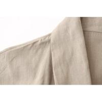BUNO-Conjunto de pantalón de pierna ancha para mujer, chaqueta fina de manga larga con cuello de pico y solapa, abrigo con cinturón, traje liso para verano, 2025 - details 8