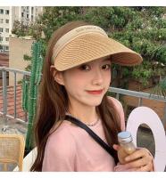 Gorra de Paja con Toma Vacía para Mujer Protección UV, Visera de Sol Hecha a Mano para Playa al Aire Libre - details 5