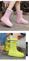Botas de Lluvia Suaves y Ligeras para Mujeres Zapatos Impermeables con Suela Gruesa para Pesca al Aire Libre - details 5