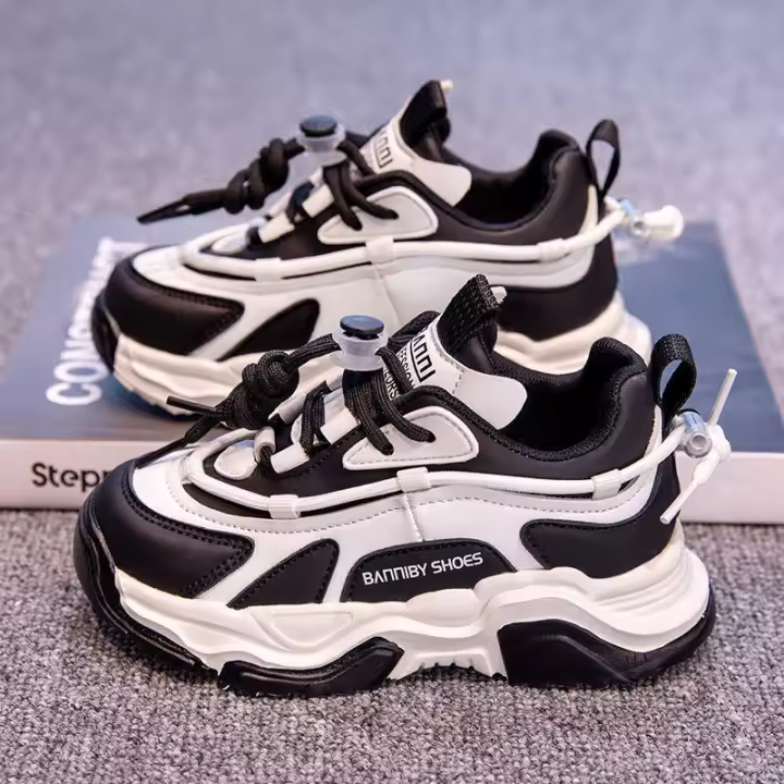 Zapatillas de correr de piel para niños, Zapatos deportivos casuales, resistentes al desgaste para niñas - 1
