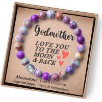 pulsera de piedra volcánica para hombre y mujer, brazalete de cuerda elástica, regalo para el Día del Padre, piedra lunar volcánica,Pulsera de regalo del Día de la Madre - details 6