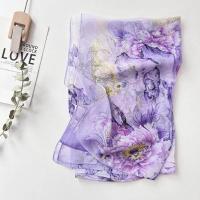 mujer bufanda de gasa Georgette loro Rosa Bandana protector solar playa verano Mantón largo 50*160CM - details 10