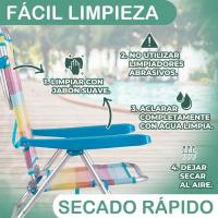 Pack 2 Sillas Playa Plegables |   Ligera Portátil |   Baja y Reclinable de 4 Posiciones |   para Camping, Piscina, Terraza o Jardín Aguamarina - details 25