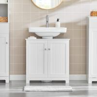 Mueble de Baño Auxiliar Armario con Puertas y Balda Ajustable Mueble de Baño de MDF Blanco - details 1