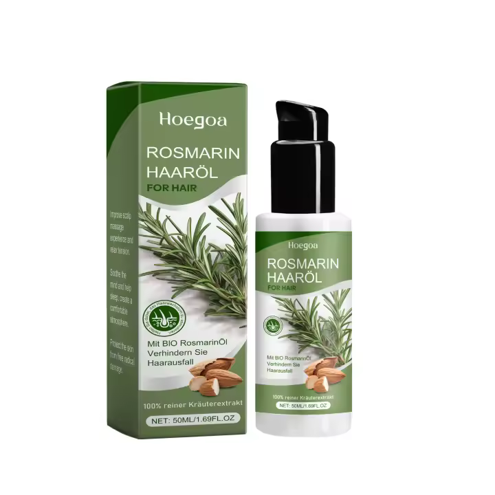 El aceite esencial de romero HOEGOA para el cabello proporciona una nutrición suave, cabello suave y sedoso, aceite esencial fragante para el cabello. - 1